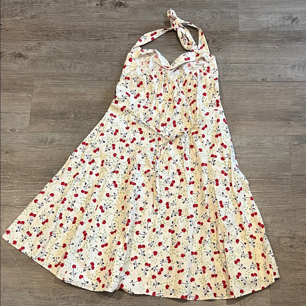 Heartbreakers Vintage Retro Halter Cherry Print Dress L - Picture 5 of 7